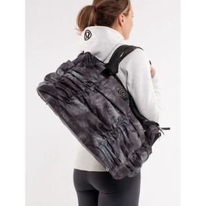 Lululemon Festival Bag II Diamond Dye Asphalt Black Gym Duffle Backpack